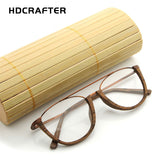 HDCRAFTER Vintage Semi Rimless Eyeglasses Wood Optical Glasses Frame Bamboo Eyeglasses Eyewear Frames Men Spectacles Reading