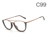 HDCRAFTER Vintage Semi Rimless Eyeglasses Wood Optical Glasses Frame Bamboo Eyeglasses Eyewear Frames Men Spectacles Reading