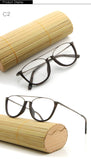HDCRAFTER Vintage Semi Rimless Eyeglasses Wood Optical Glasses Frame Bamboo Eyeglasses Eyewear Frames Men Spectacles Reading