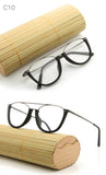 HDCRAFTER Vintage Semi Rimless Eyeglasses Wood Optical Glasses Frame Bamboo Eyeglasses Eyewear Frames Men Spectacles Reading