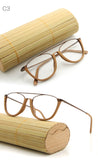 HDCRAFTER Vintage Semi Rimless Eyeglasses Wood Optical Glasses Frame Bamboo Eyeglasses Eyewear Frames Men Spectacles Reading