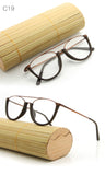 HDCRAFTER Vintage Semi Rimless Eyeglasses Wood Optical Glasses Frame Bamboo Eyeglasses Eyewear Frames Men Spectacles Reading