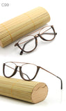 HDCRAFTER Vintage Semi Rimless Eyeglasses Wood Optical Glasses Frame Bamboo Eyeglasses Eyewear Frames Men Spectacles Reading