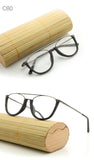 HDCRAFTER Vintage Semi Rimless Eyeglasses Wood Optical Glasses Frame Bamboo Eyeglasses Eyewear Frames Men Spectacles Reading